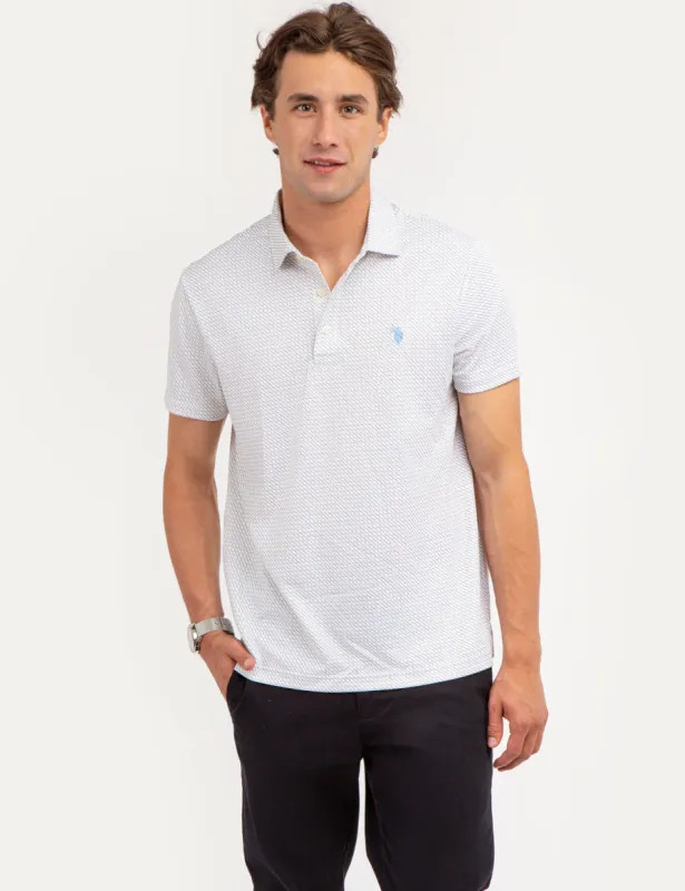 ALLOVER WAVE PRINT INTERLOCK POLO SHIRT sold by U.S. Polo Assn.