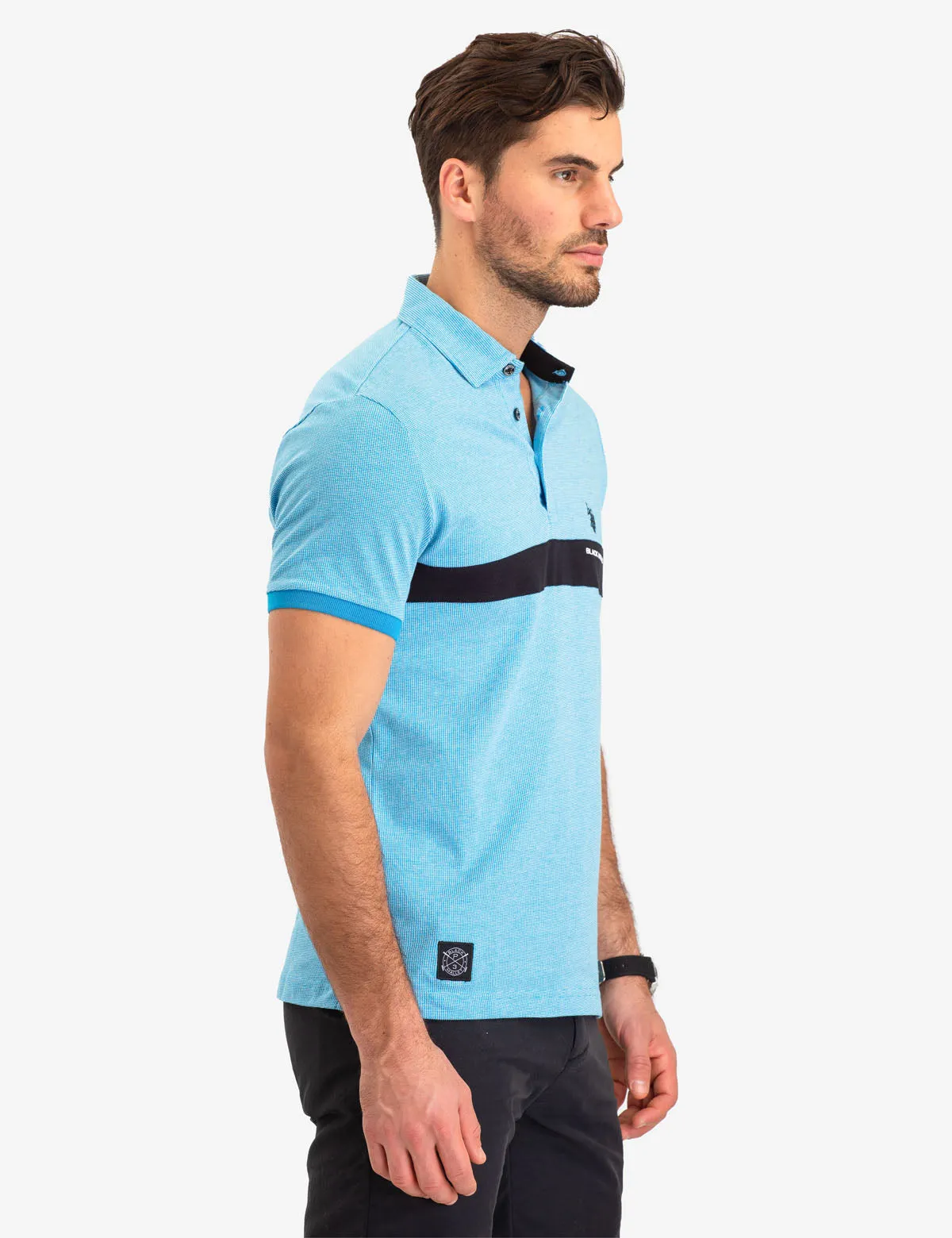 BLACK MALLET JACQUARD STRIPE POLO SHIRT sold by U.S. Polo Assn. product image thumbnail 3