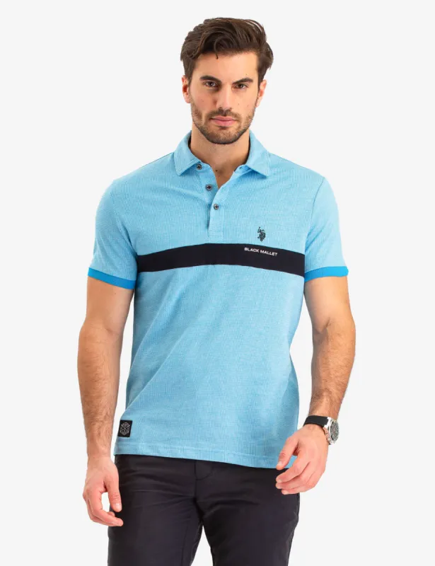 BLACK MALLET JACQUARD STRIPE POLO SHIRT sold by U.S. Polo Assn.