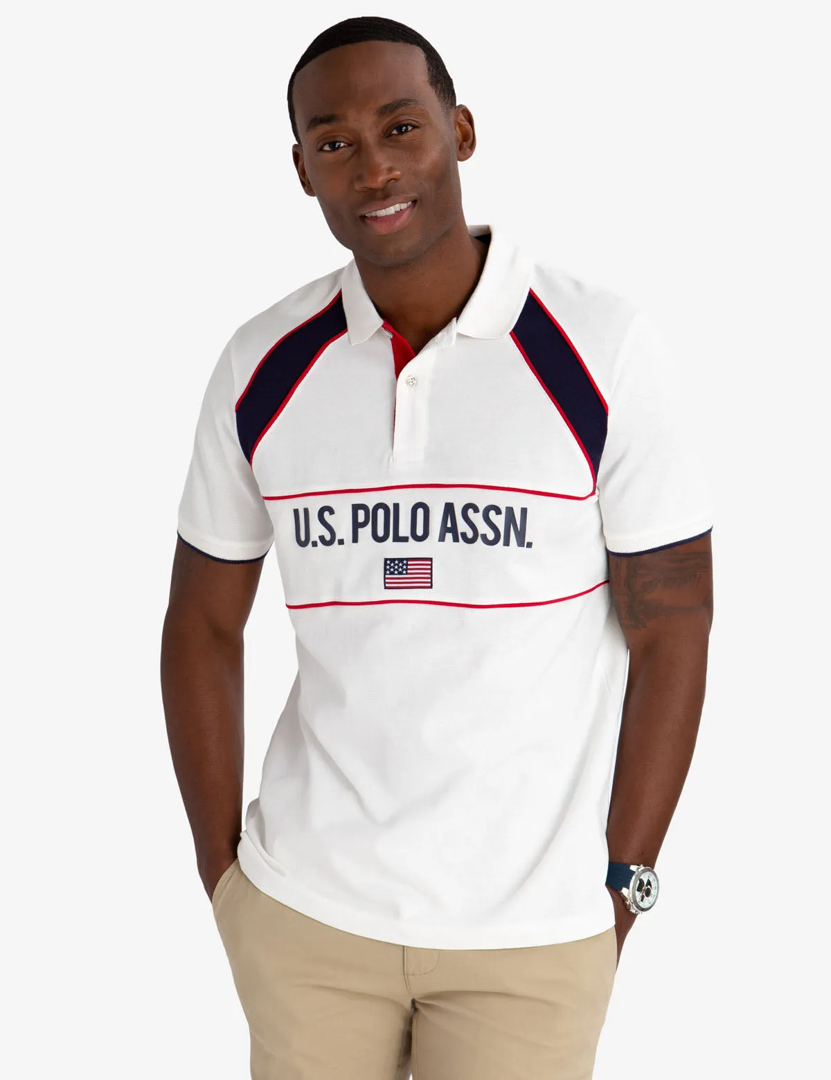 RUBBER DETAIL AND FLAG PATCH POLO SHIRT sold by U.S. Polo Assn.
