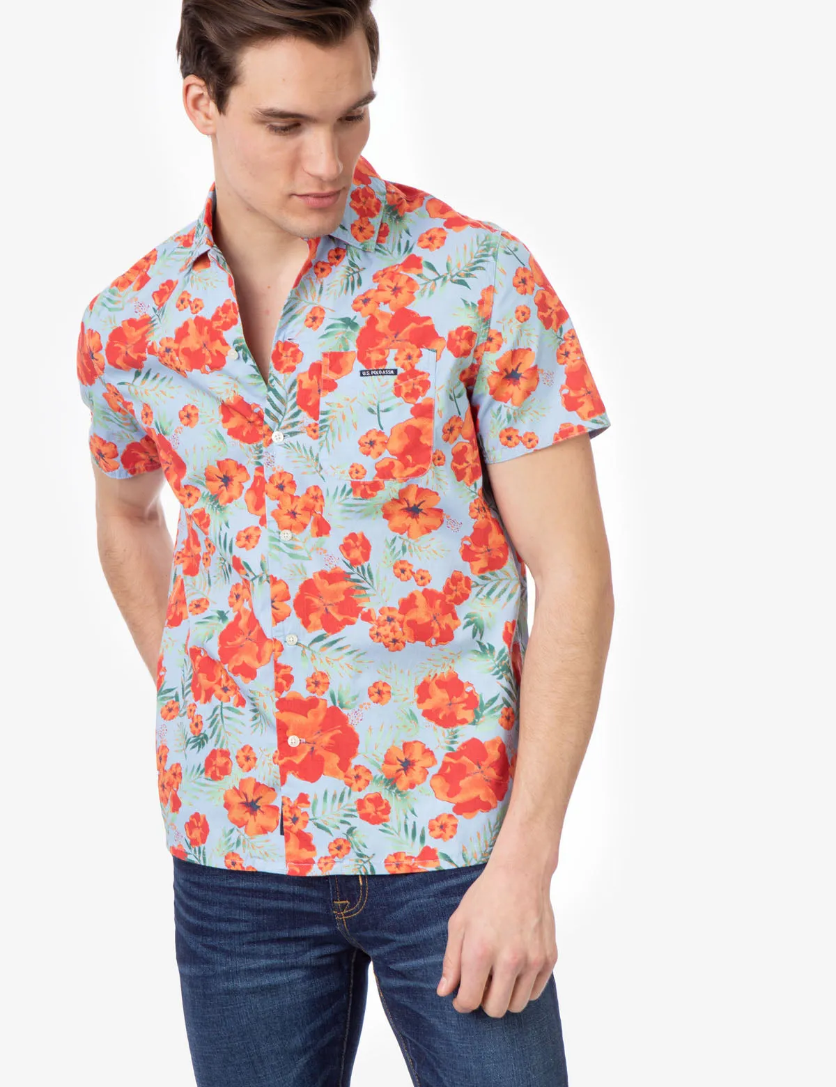 FLORAL SHORT SLEEVE CAMP SHIRT sold by U.S. Polo Assn.