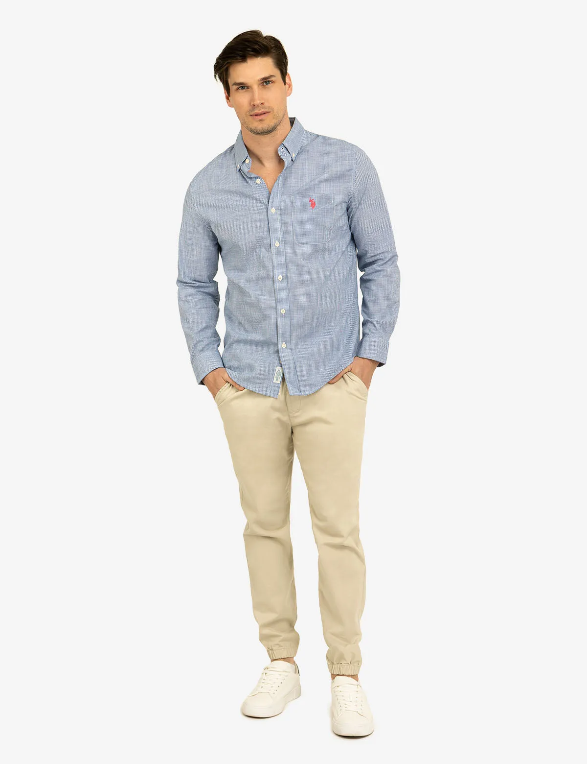 GINGHAM SLUB POPLIN LONG SLEEVE SHIRT sold by U.S. Polo Assn. product image thumbnail 2