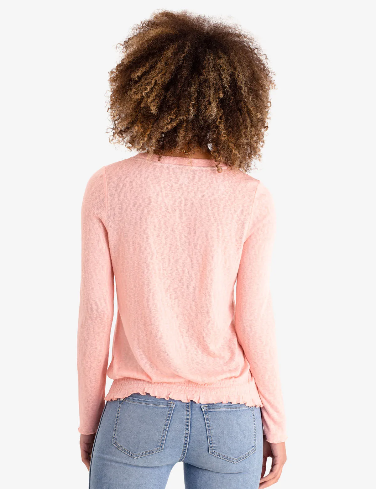 SMOCKED BOTTOM LONG SLEEVE TOP sold by U.S. Polo Assn. product image thumbnail 4