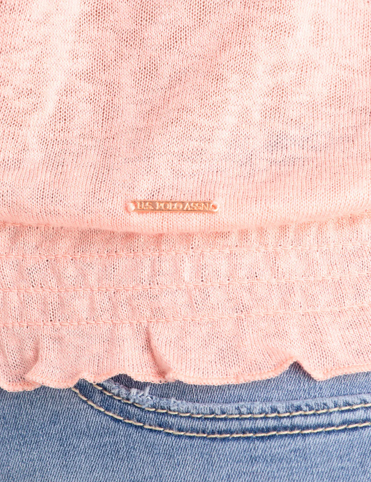 SMOCKED BOTTOM LONG SLEEVE TOP sold by U.S. Polo Assn. product image thumbnail 5