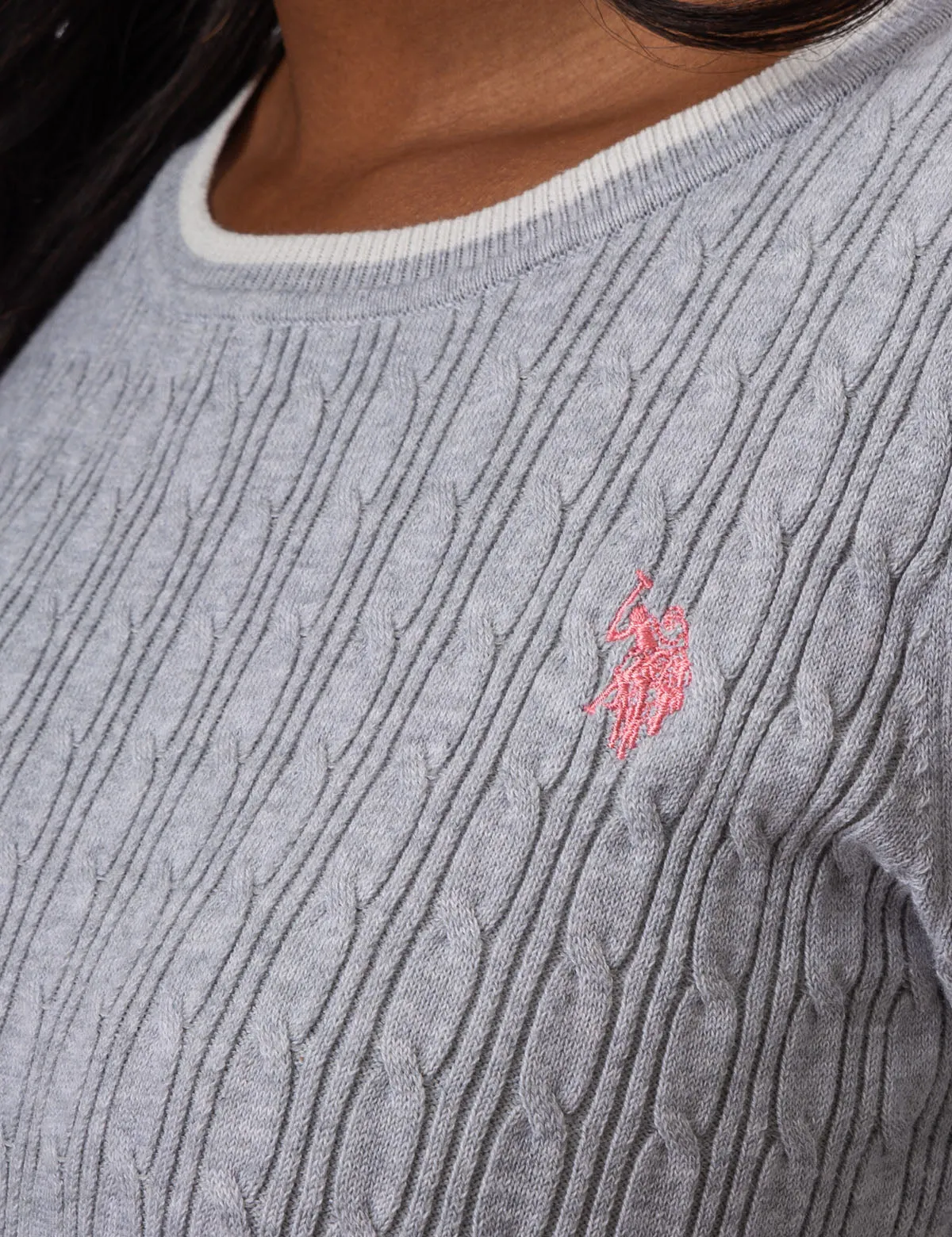 CABLE KNIT CREW NECK SWEATER sold by U.S. Polo Assn.