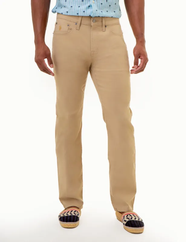 SLIM STRAIGHT 5 POCKET STRETCH CHINO PANTS sold by U.S. Polo Assn.