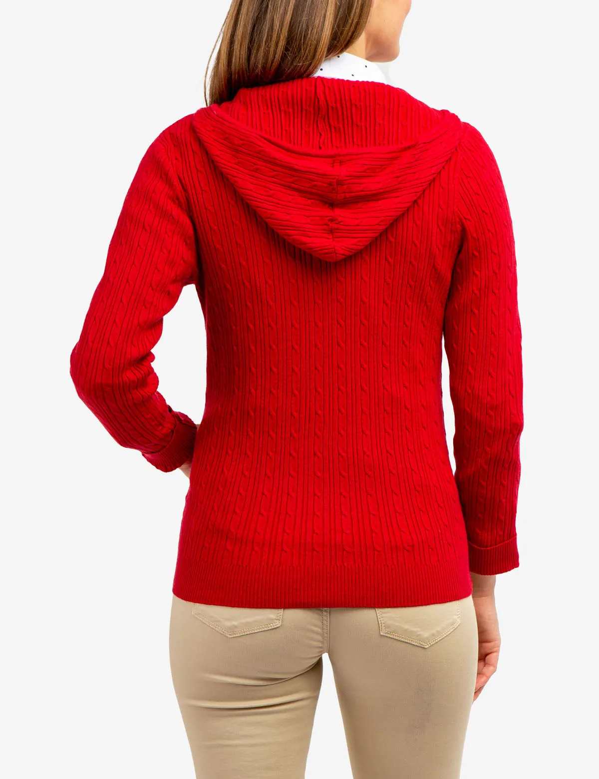 SOFT CABLE ZIP UP SWEATER WITH HOOD sold by U.S. Polo Assn. product image thumbnail 3