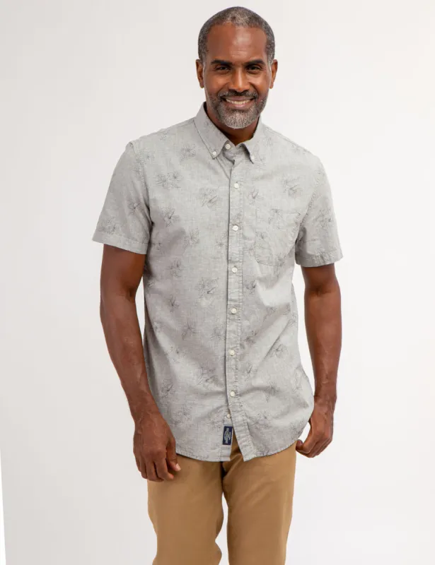 FLORAL HEATHER POPLIN SHORT SLEEVE SHIRT sold by U.S. Polo Assn.
