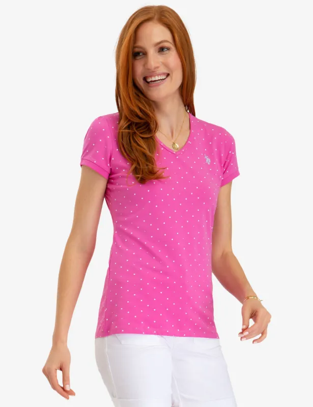 DOT V-NECK T-SHIRT sold by U.S. Polo Assn.