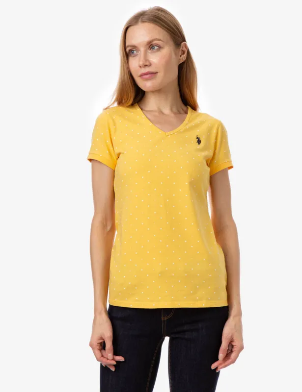 DOT V-NECK T-SHIRT sold by U.S. Polo Assn.