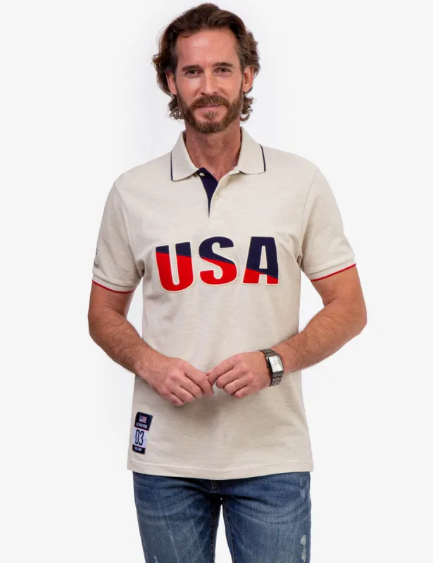 USA APPLIQUED PIQUE POLO SHIRT sold by U.S. Polo Assn.