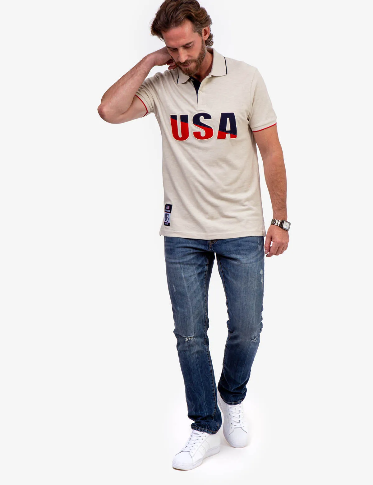 USA APPLIQUED PIQUE POLO SHIRT sold by U.S. Polo Assn. product image thumbnail 2
