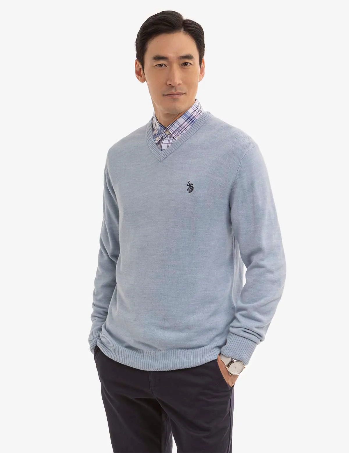SOFT SOLID JERSEY V-NECK SWEATER sold by U.S. Polo Assn. product image thumbnail 5