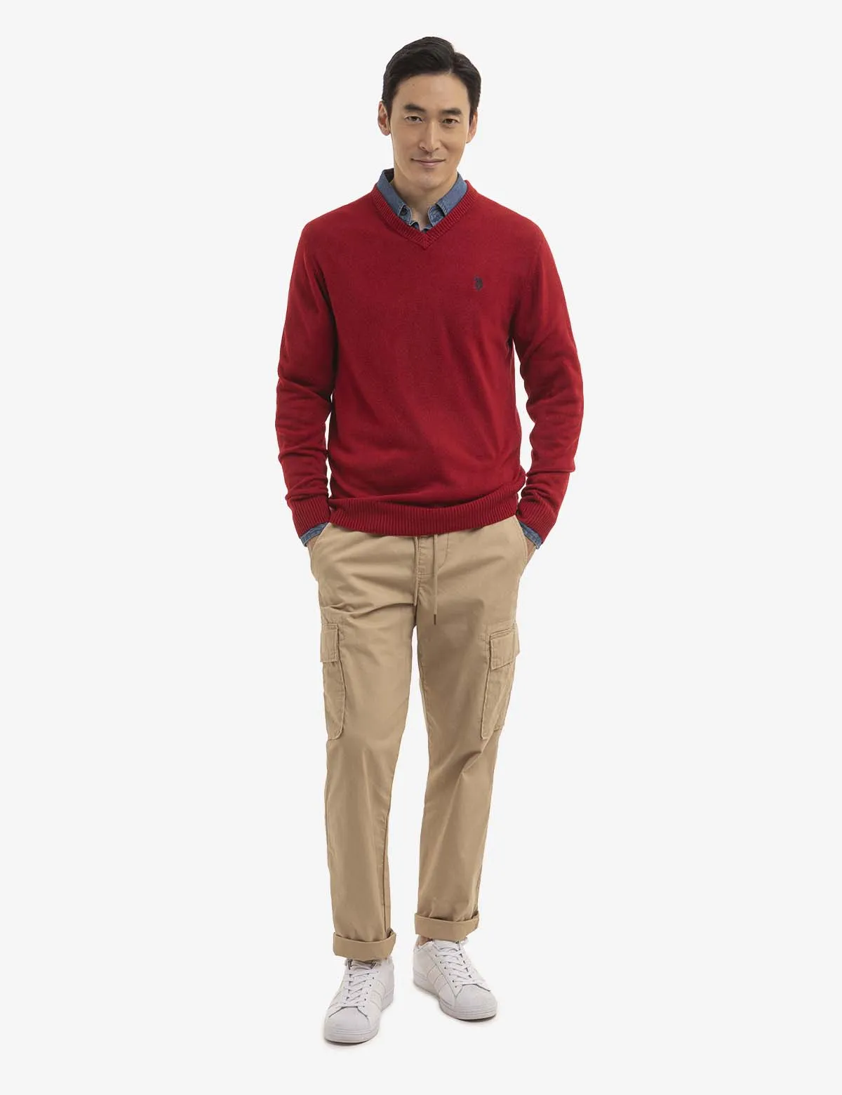 SOFT SOLID JERSEY V-NECK SWEATER sold by U.S. Polo Assn. product image thumbnail 2