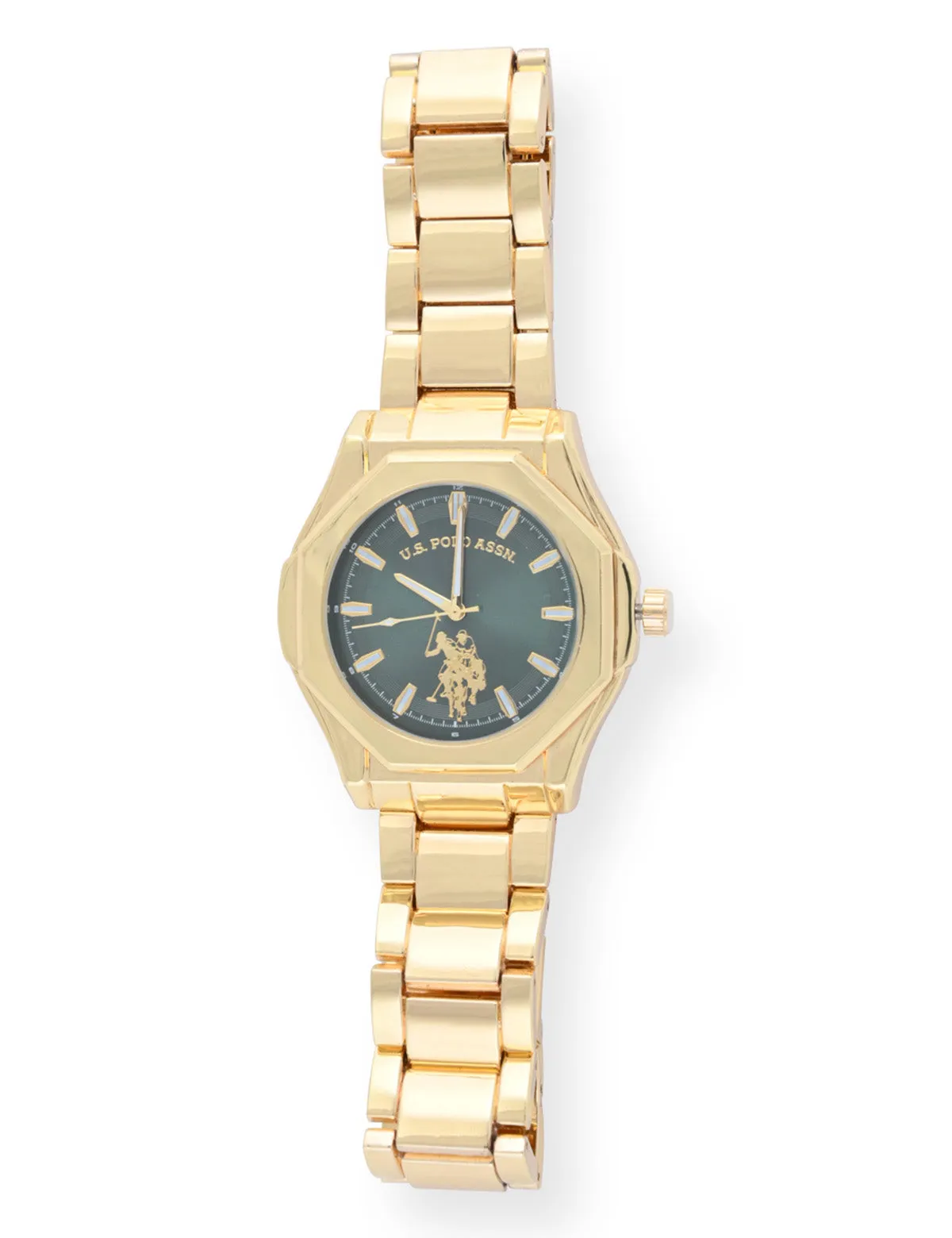 MEN'S GOLD LINK WITH GREEN DIAL ANALOG WATCH sold by U.S. Polo Assn. product image thumbnail 4