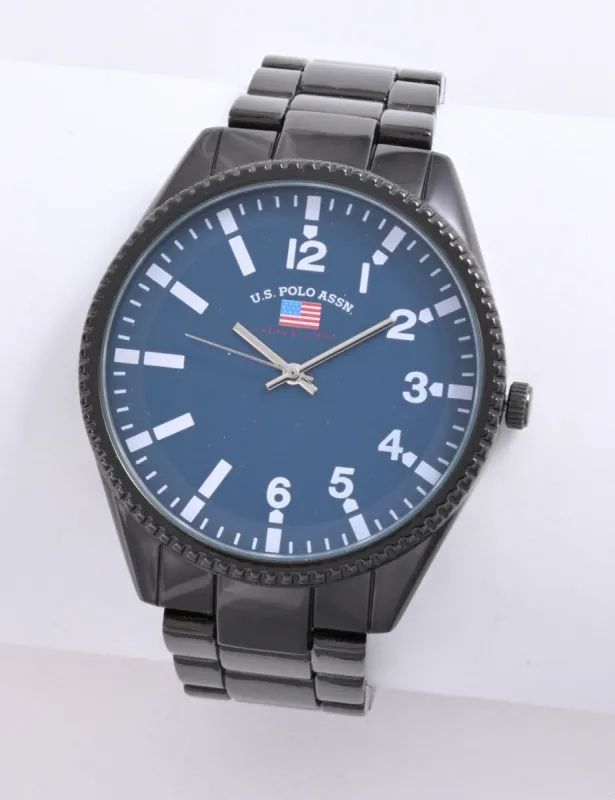 MEN'S GUNMETAL BRACELET WATCH WITH NAVY DIAL sold by U.S. Polo Assn.