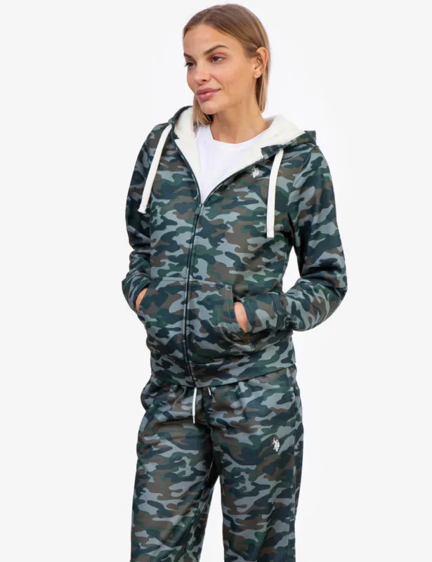 CAMO SHERPA LINED ZIP HOODIE sold by U.S. Polo Assn.