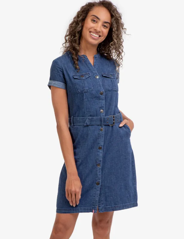 CHEST POCKET BELTED WOVEN SHIRTDRESS sold by U.S. Polo Assn.