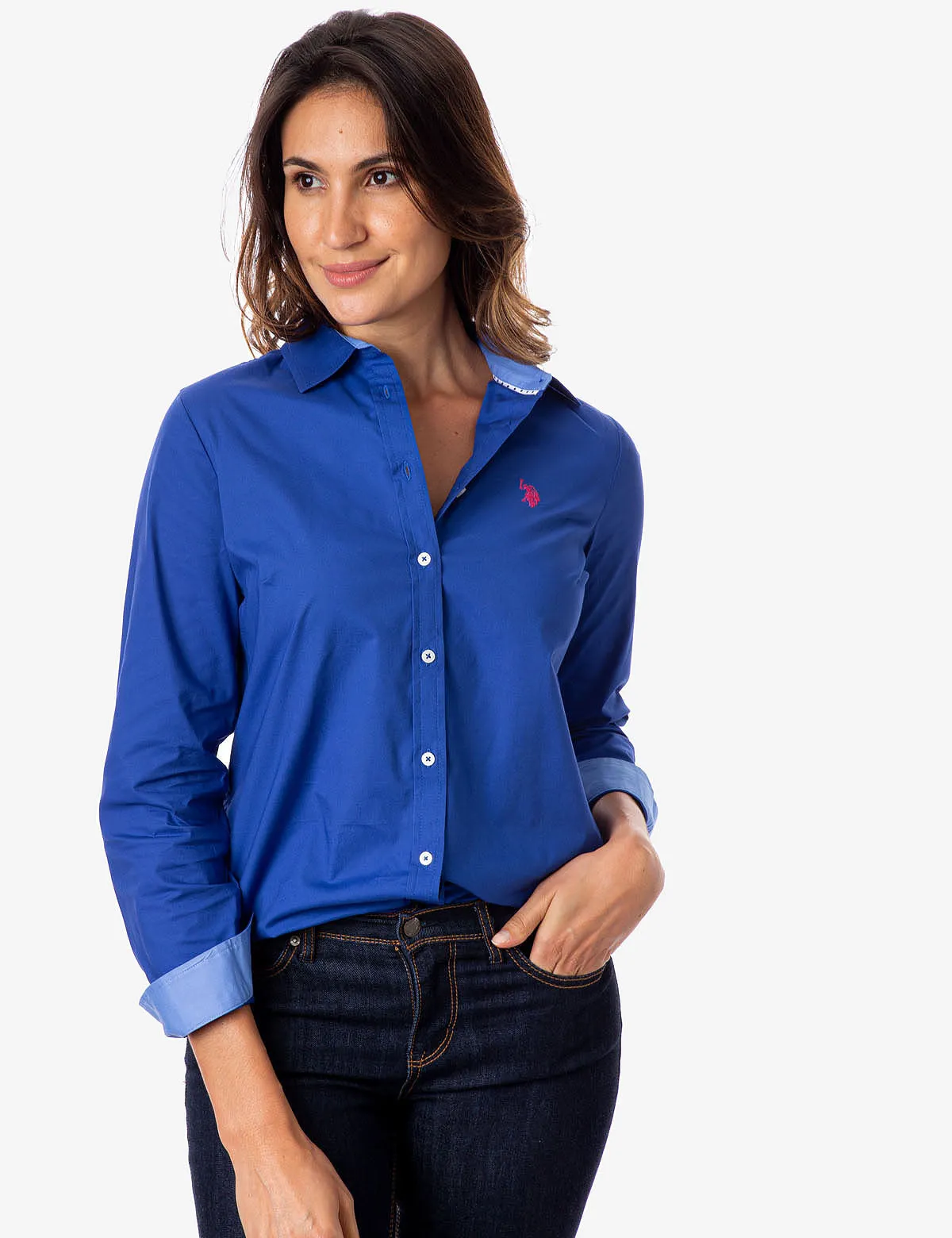 SOLID STRETCH POPLIN SHIRT sold by U.S. Polo Assn.