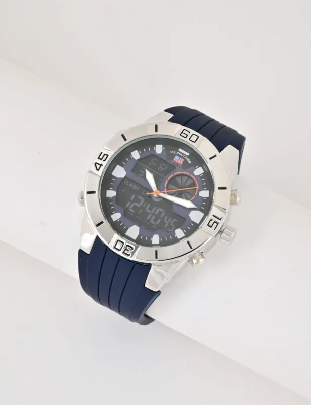 MEN'S BLUE RUBBER STRAP ANALOG/DIGITAL WATCH sold by U.S. Polo Assn.