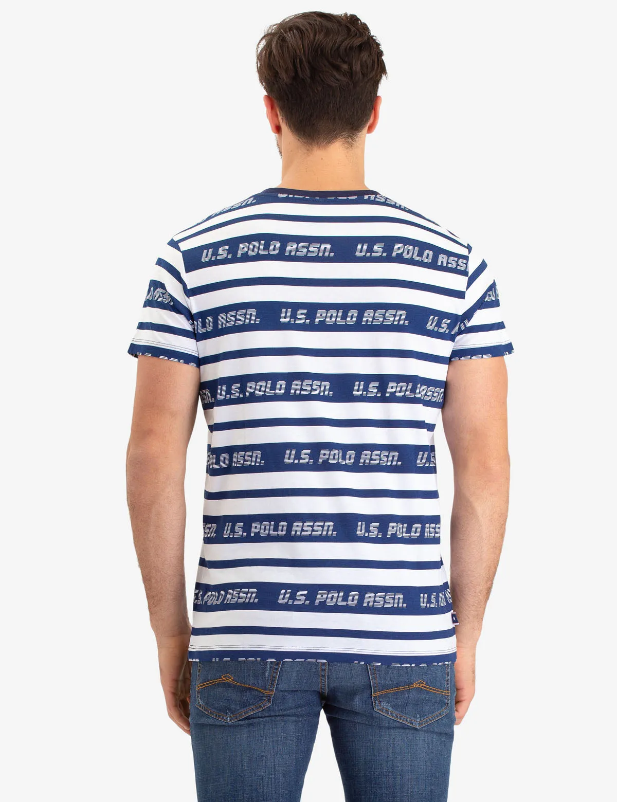 UPSA LOGO STRIPED CREW NECK T-SHIRT sold by U.S. Polo Assn. product image thumbnail 4