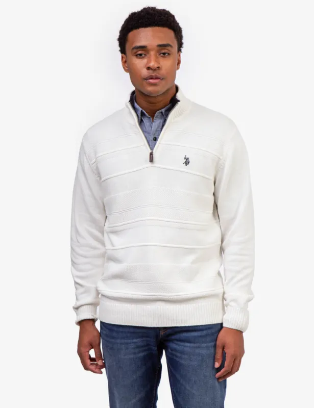 TEXTURED 1/4 ZIP MICROSHERPA SWEATER sold by U.S. Polo Assn.