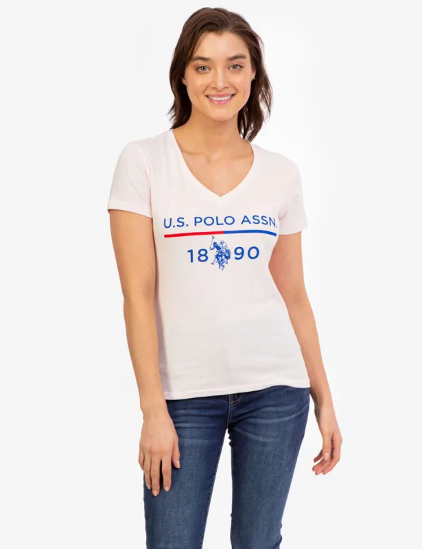 USPA 1890 LOGO V-NECK T-SHIRT sold by U.S. Polo Assn.