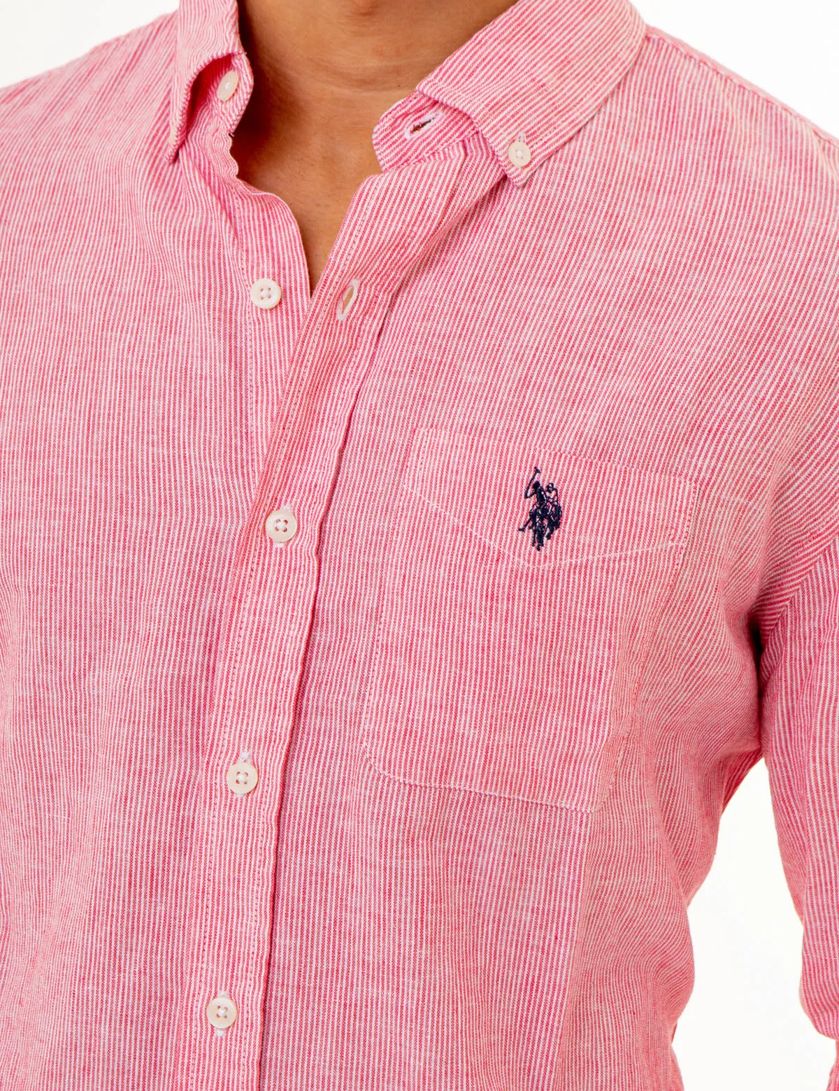 LONG SLEEVE LINEN YARN DYE STRIPED SHIRT sold by U.S. Polo Assn. product image thumbnail 5