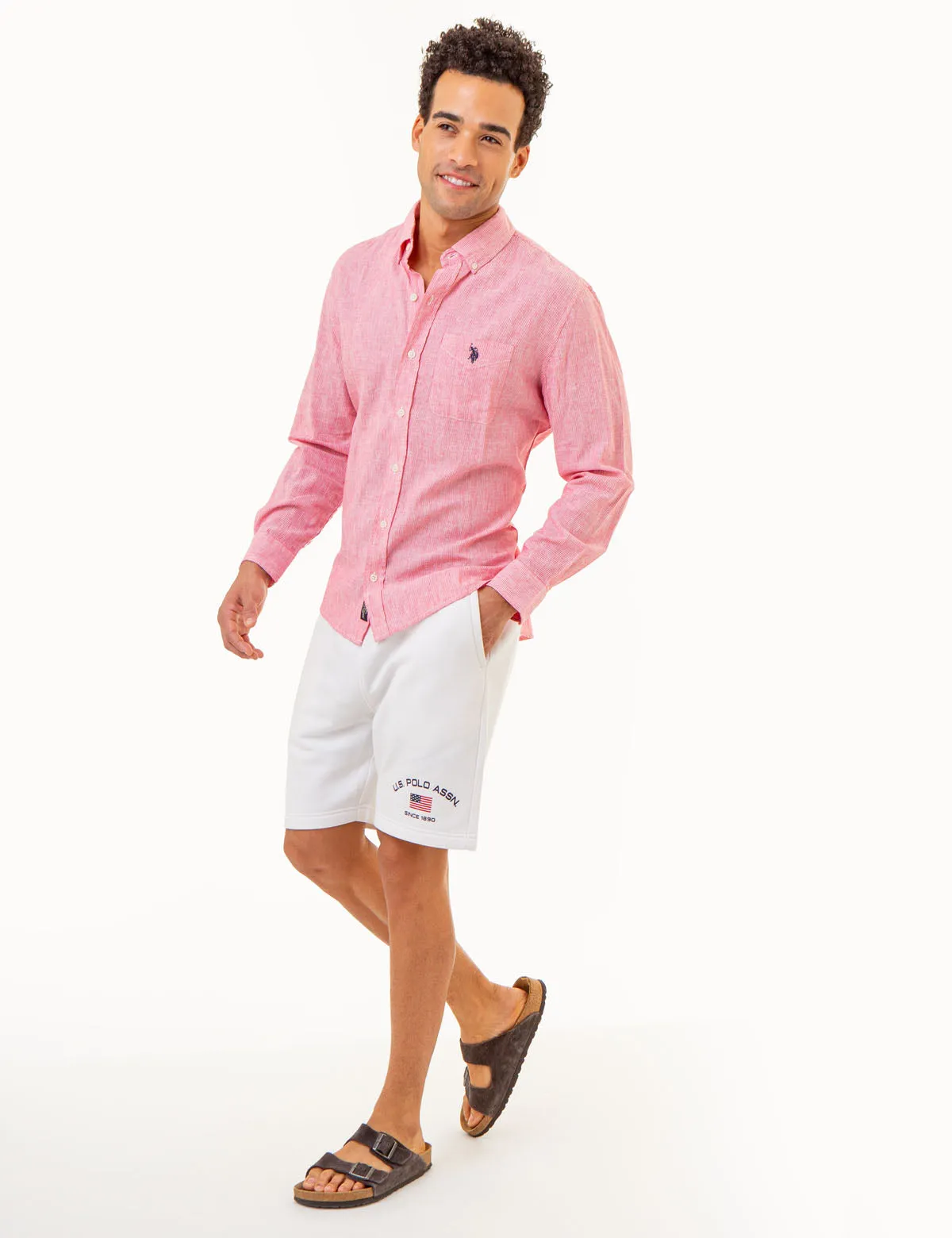 LONG SLEEVE LINEN YARN DYE STRIPED SHIRT sold by U.S. Polo Assn. product image thumbnail 4