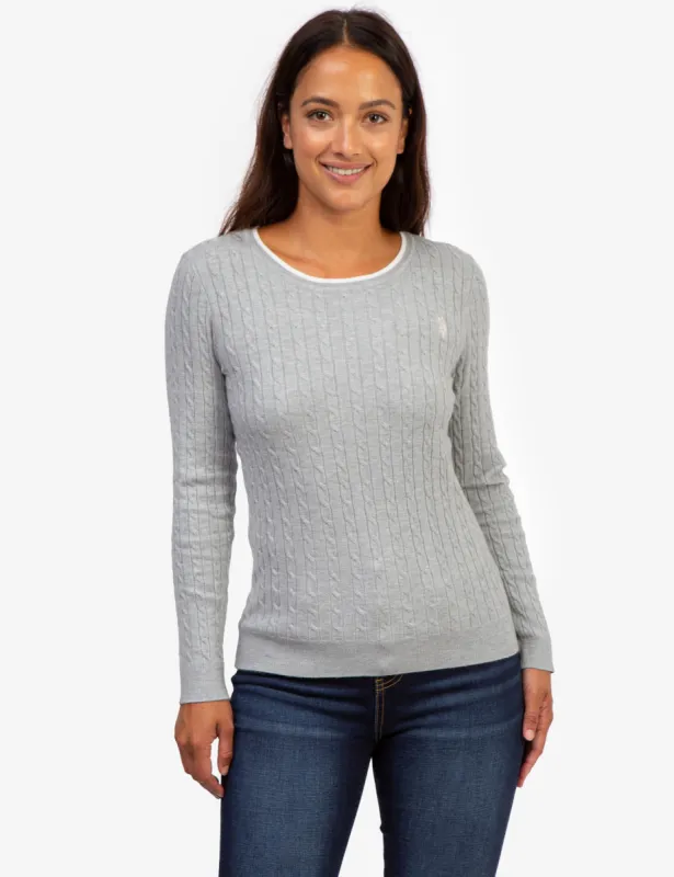 TIPPED SOFT CABLE CREW NECK SWEATER sold by U.S. Polo Assn.