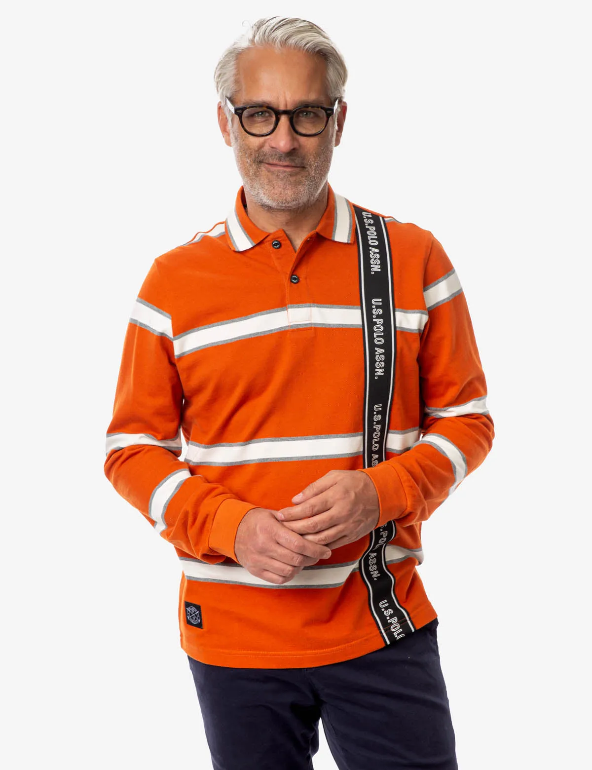 BLACK MALLET LONG SLEEVE LOGO TAPE POLO SHIRT sold by U.S. Polo Assn. product image thumbnail 2