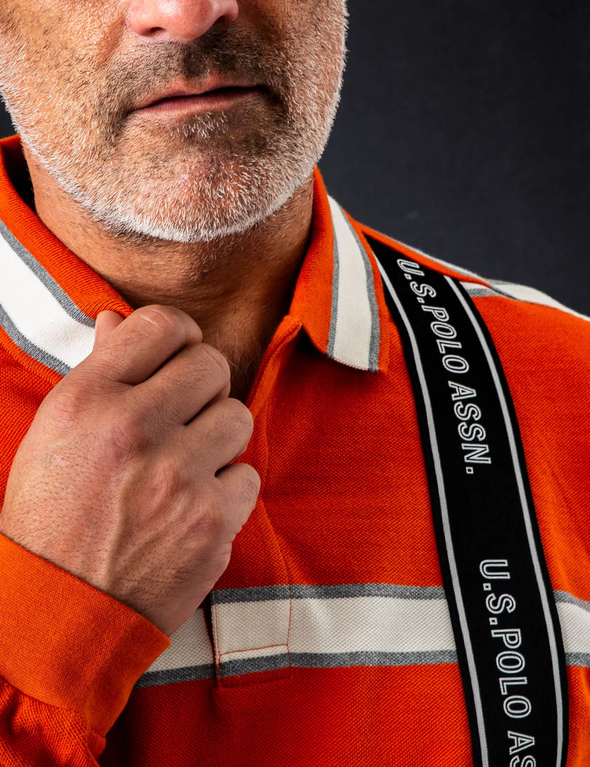 BLACK MALLET LONG SLEEVE LOGO TAPE POLO SHIRT sold by U.S. Polo Assn. product image thumbnail 5