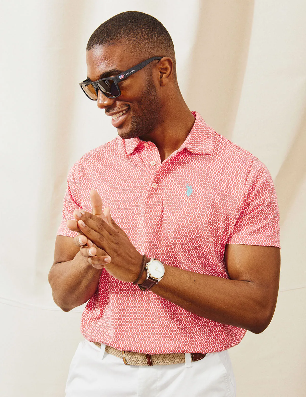 CHAIN LINK PRINTED JERSEY POLO SHIRT sold by U.S. Polo Assn.