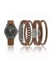MEN'S BROWN STRAP WATCH AND BRACELETS SET sold by U.S. Polo Assn.