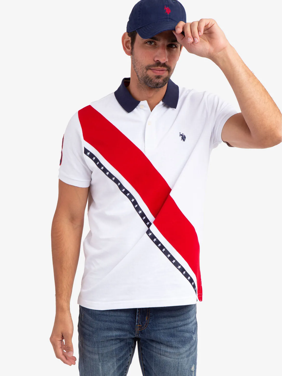DIAGONAL SASH PIQUE POLO SHIRT sold by U.S. Polo Assn.
