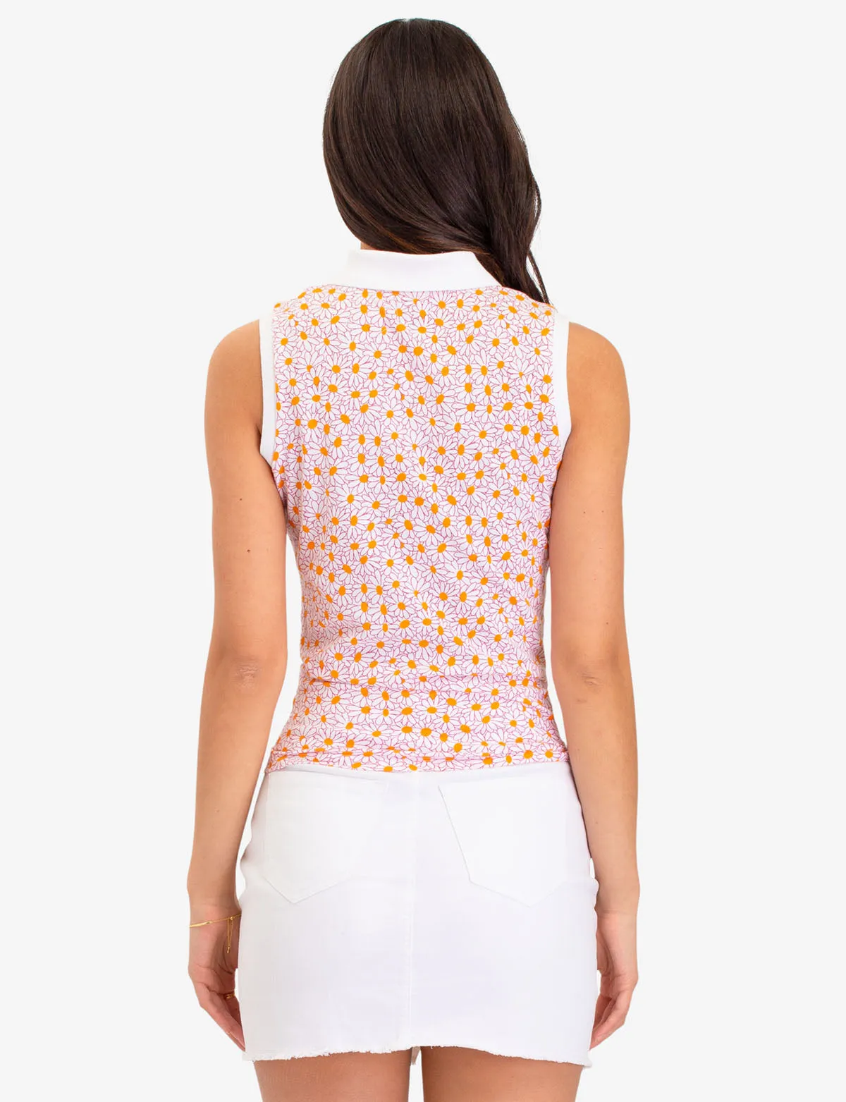 DAISY PRINT TIE FRONT POLO SHIRT sold by U.S. Polo Assn. product image thumbnail 4