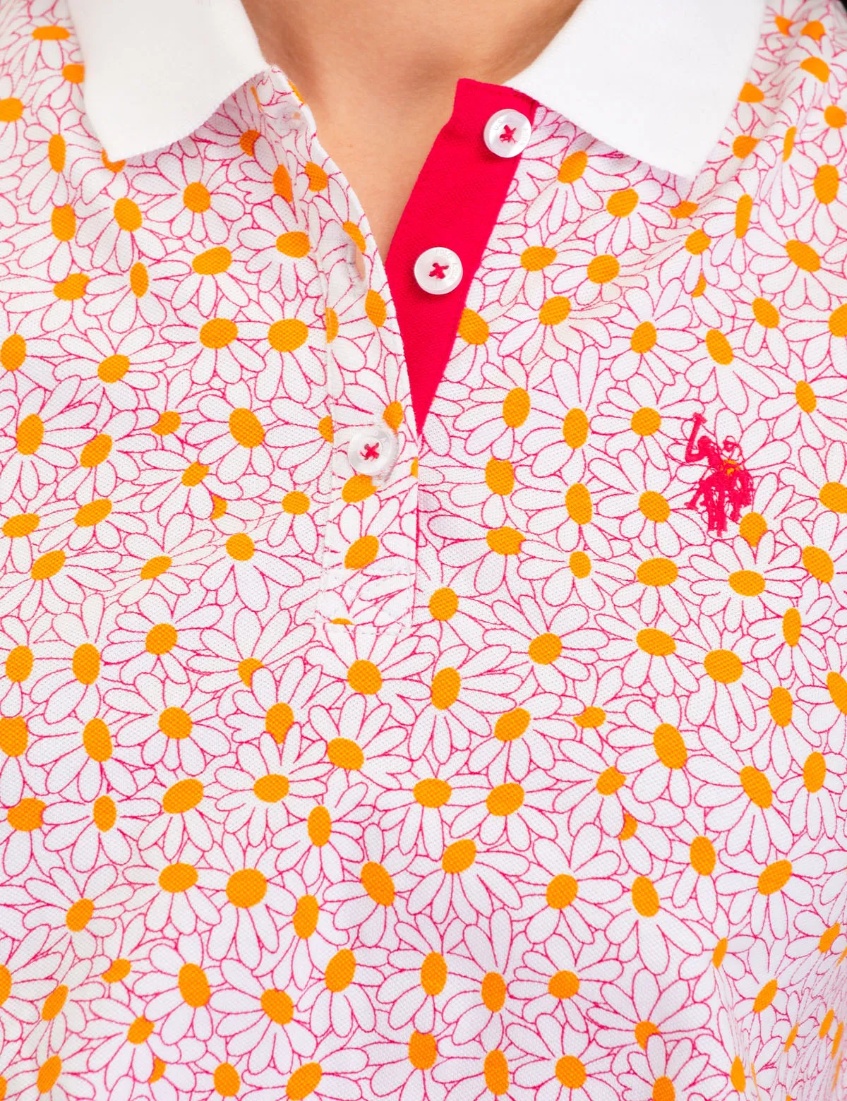 DAISY PRINT TIE FRONT POLO SHIRT sold by U.S. Polo Assn. product image thumbnail 5