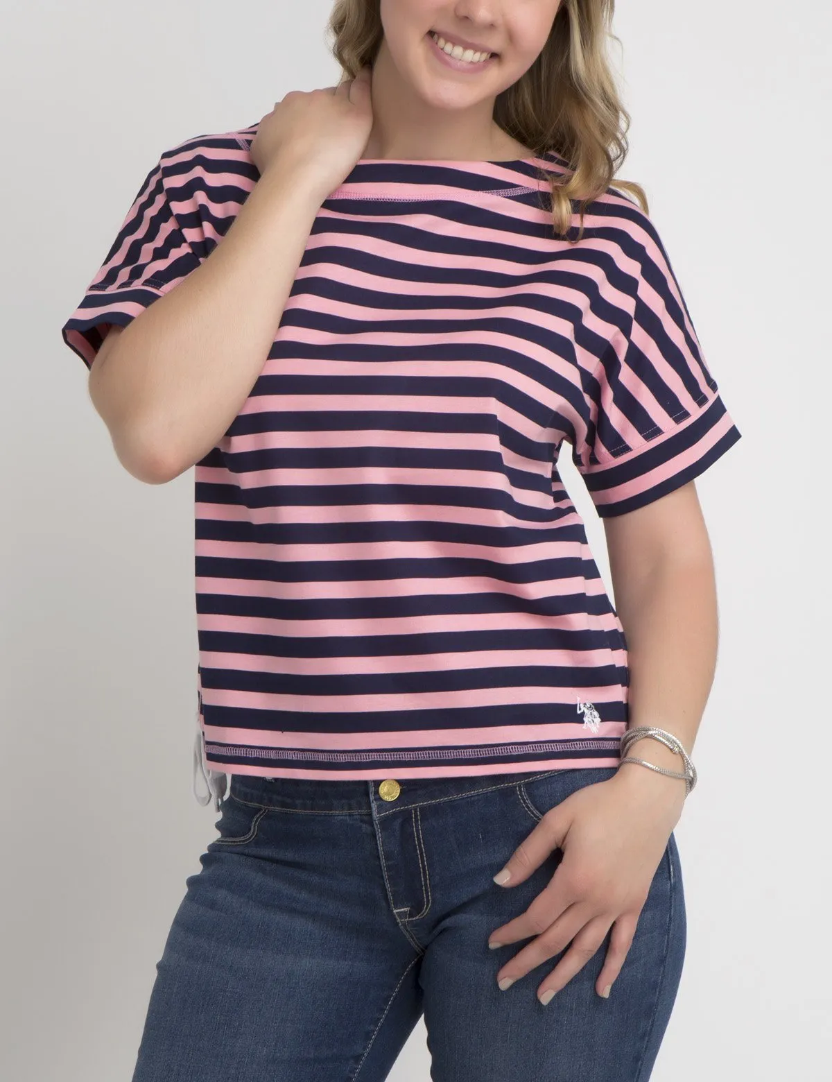 STRIPED LACEUP T-SHIRT sold by U.S. Polo Assn.