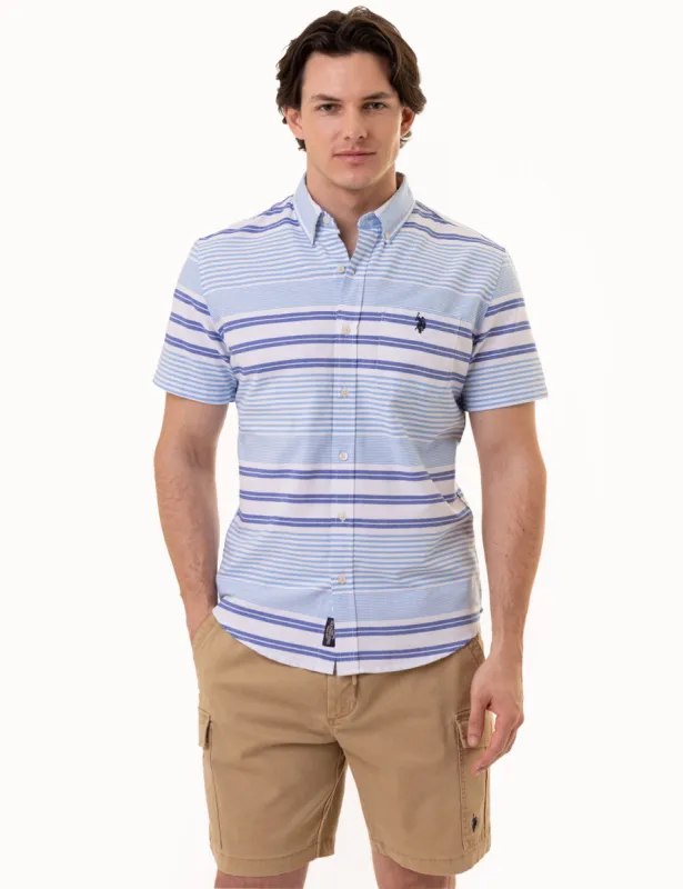 HORIZONTAL STRIPE SHORT SLEEVE OXFORD SHIRT sold by U.S. Polo Assn.