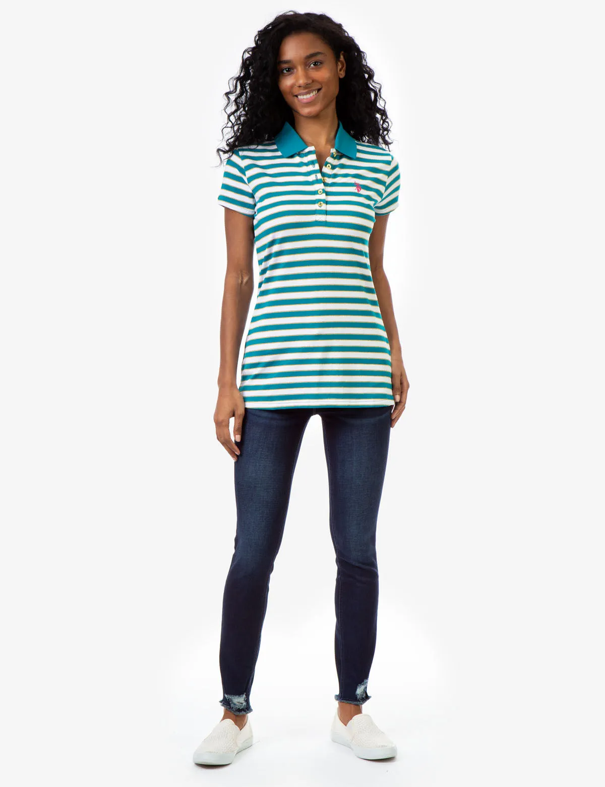 STRIPE LUREX POLO SHIRT sold by U.S. Polo Assn. product image thumbnail 2