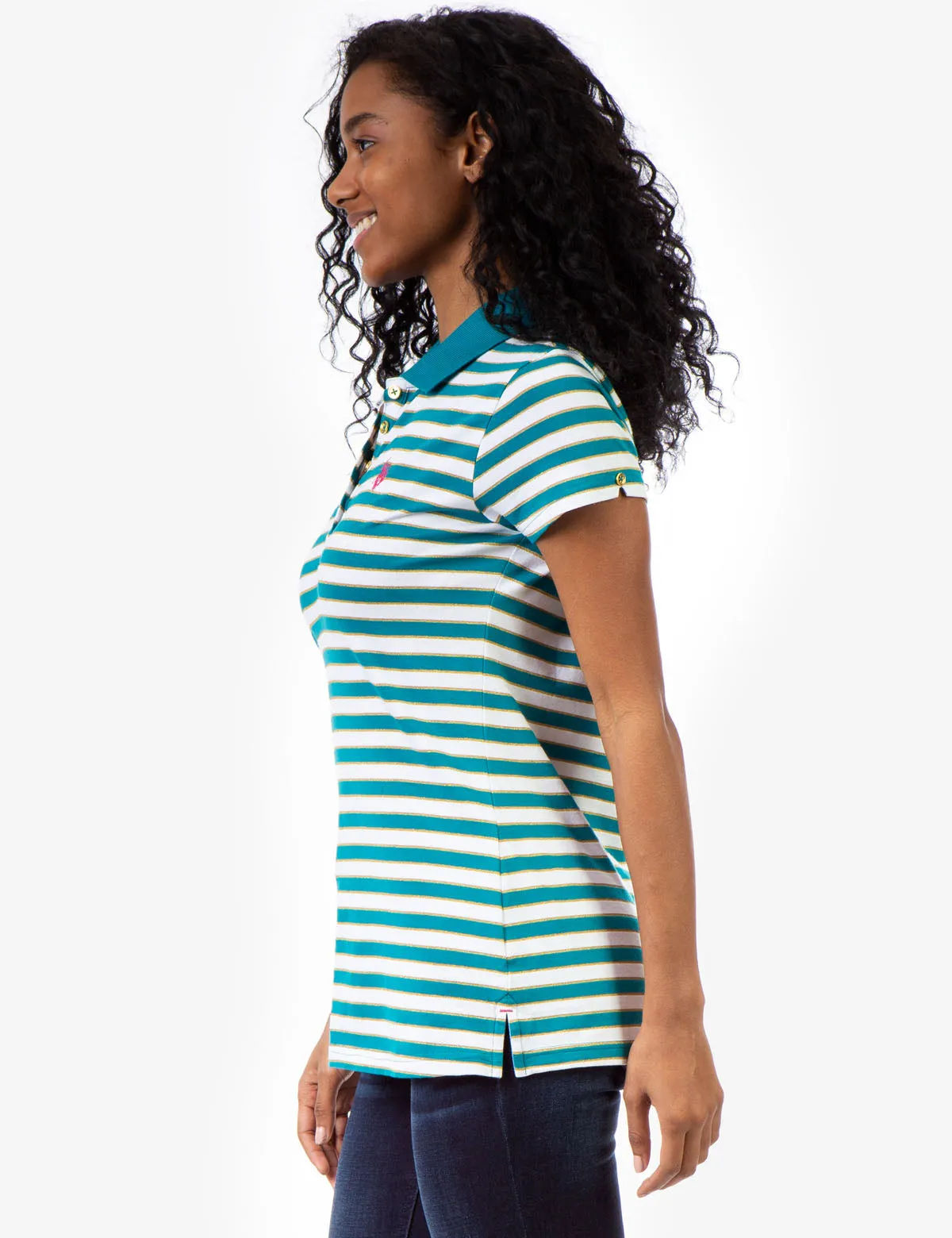 STRIPE LUREX POLO SHIRT sold by U.S. Polo Assn. product image thumbnail 3