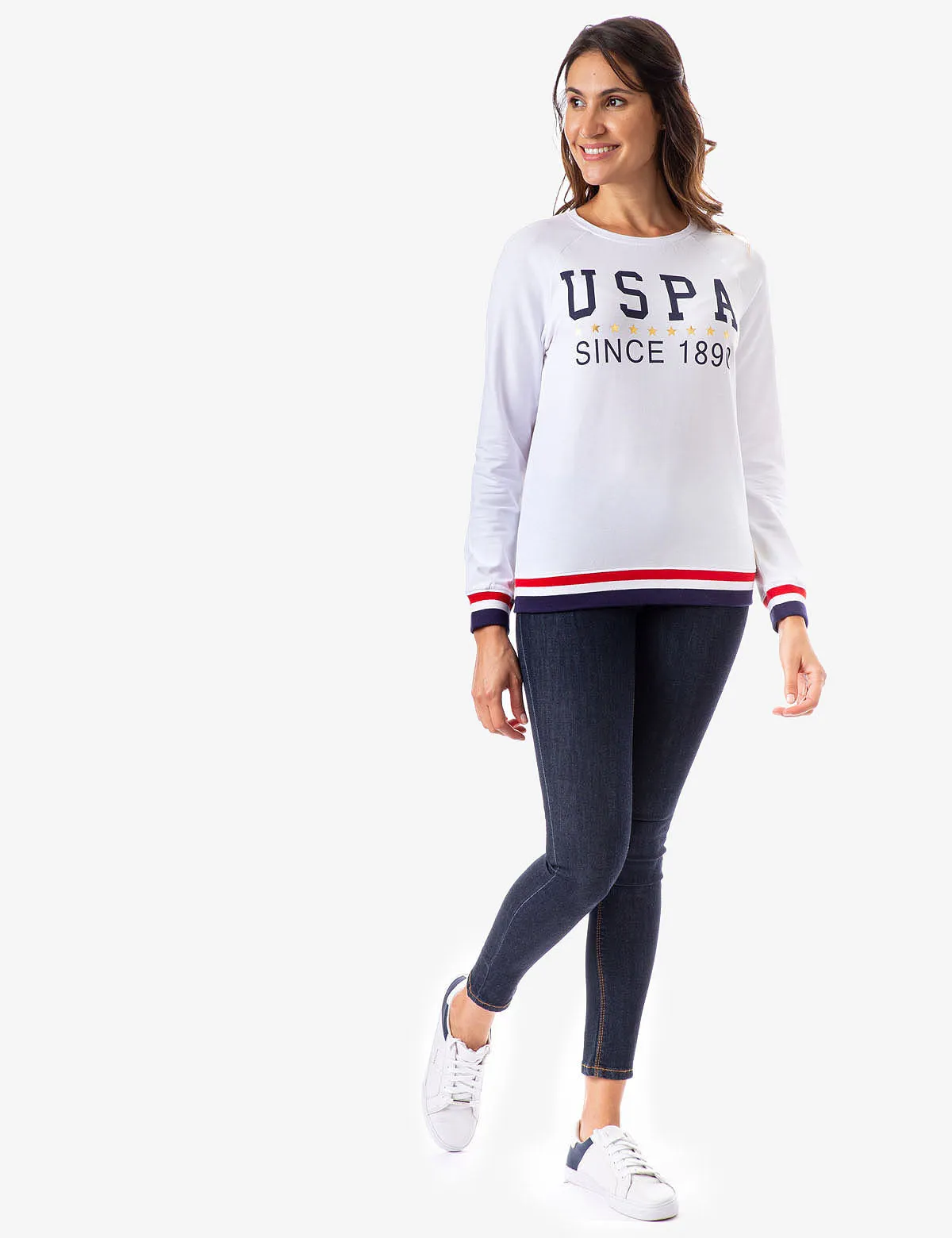 USPA STRIPED RIB CREW NECK SWEATSHIRT sold by U.S. Polo Assn.