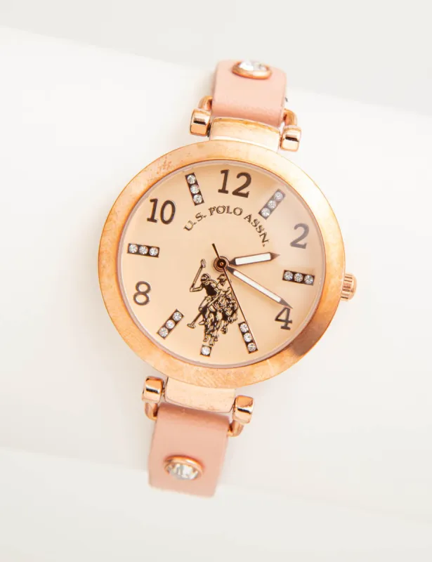 LADIES PINK CRYSTAL STRAP WATCH sold by U.S. Polo Assn.