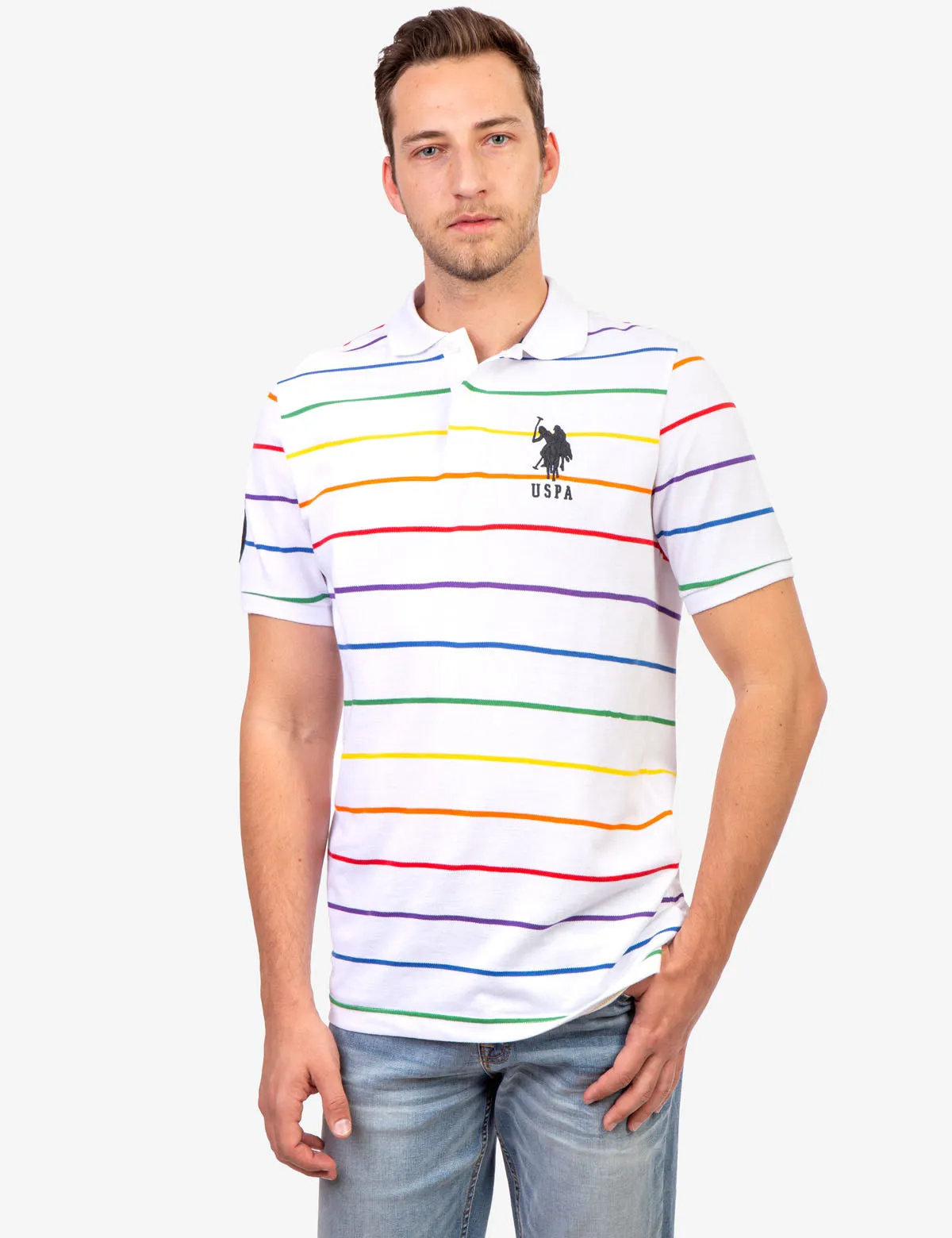 PRIDE STRIPED POLO SHIRT sold by U.S. Polo Assn. product image thumbnail 3
