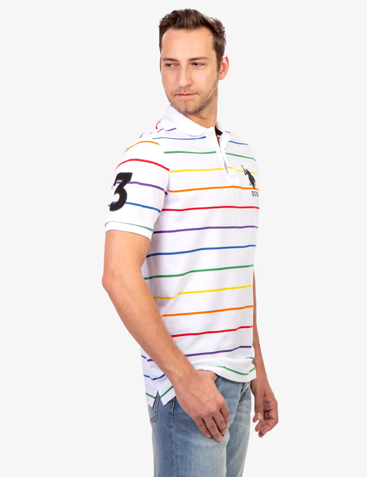 PRIDE STRIPED POLO SHIRT sold by U.S. Polo Assn. product image thumbnail 4
