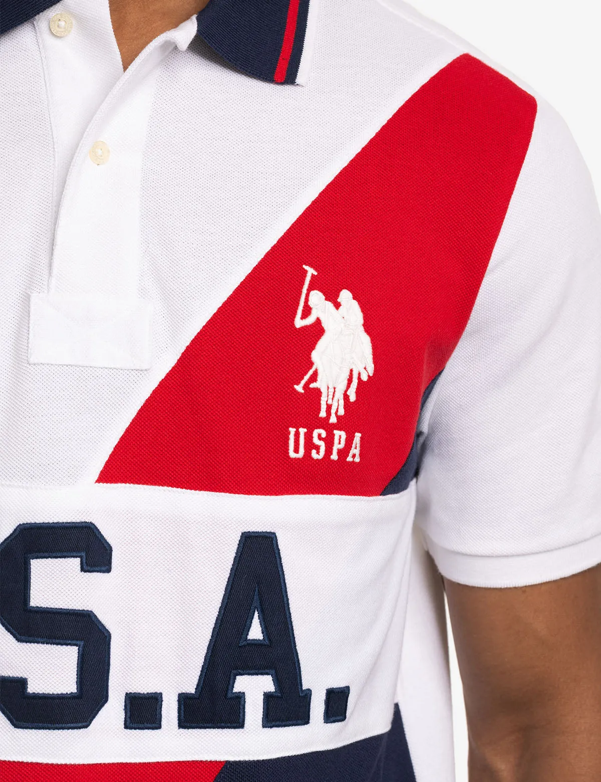 USA SASH COLOR BLOCK PIQUE POLO SHIRT sold by U.S. Polo Assn. product image thumbnail 4