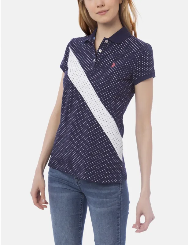 DOT PRINT DIAGONAL STRIPE POLO SHIRT sold by U.S. Polo Assn.
