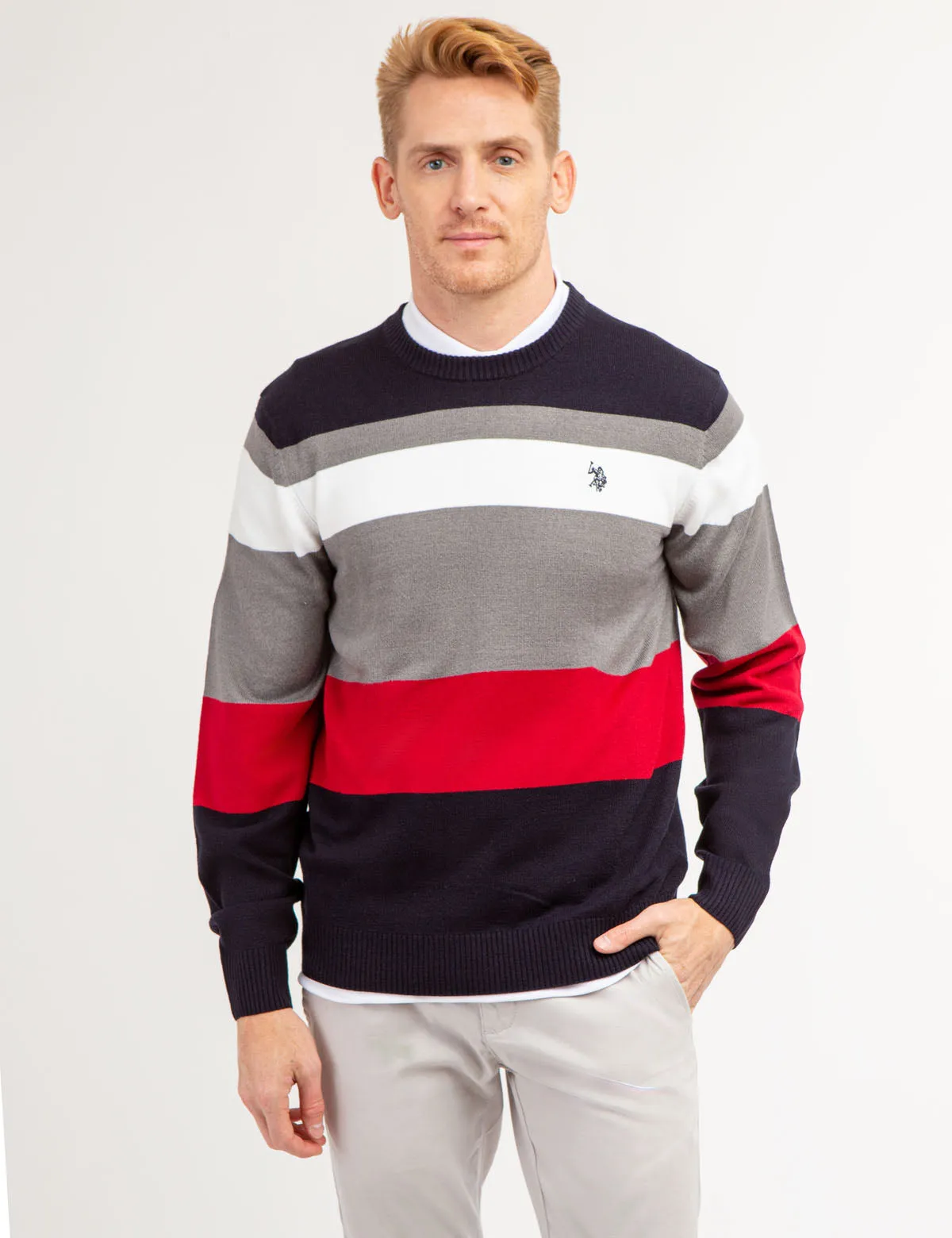 SOFT LARGE STRIPE CREW NECK SWEATER sold by U.S. Polo Assn. product image thumbnail 5