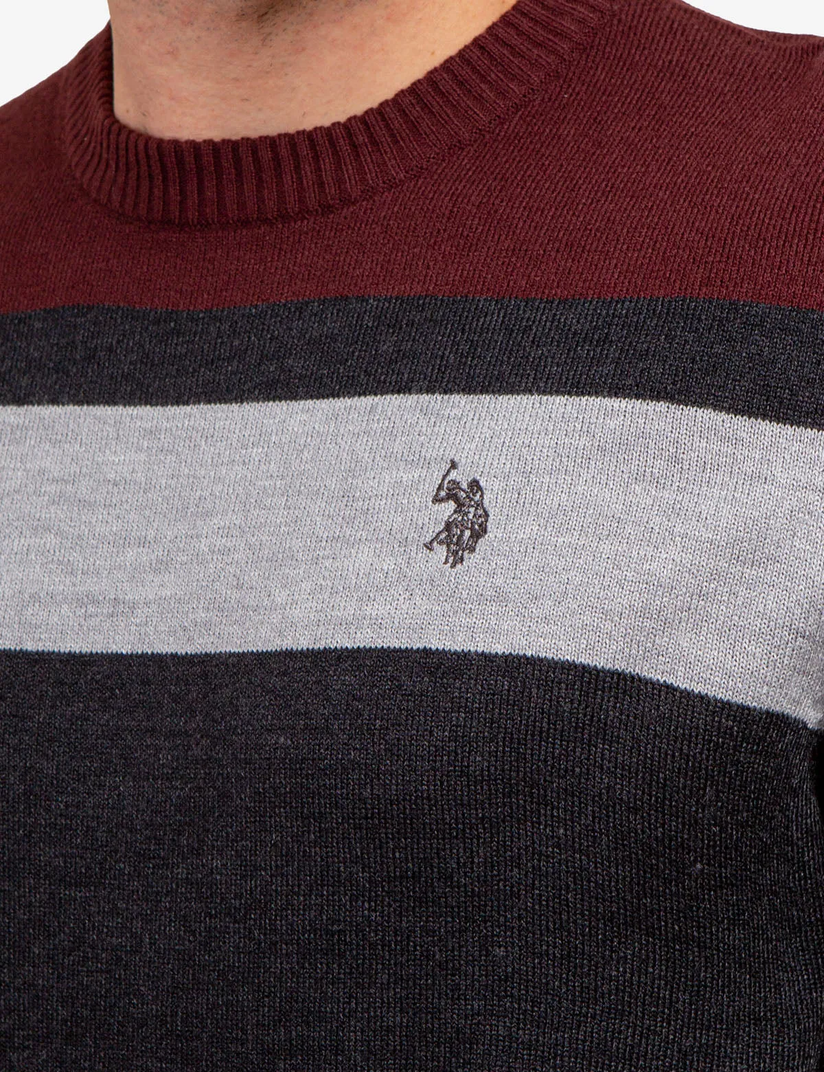 SOFT LARGE STRIPE CREW NECK SWEATER sold by U.S. Polo Assn. product image thumbnail 3
