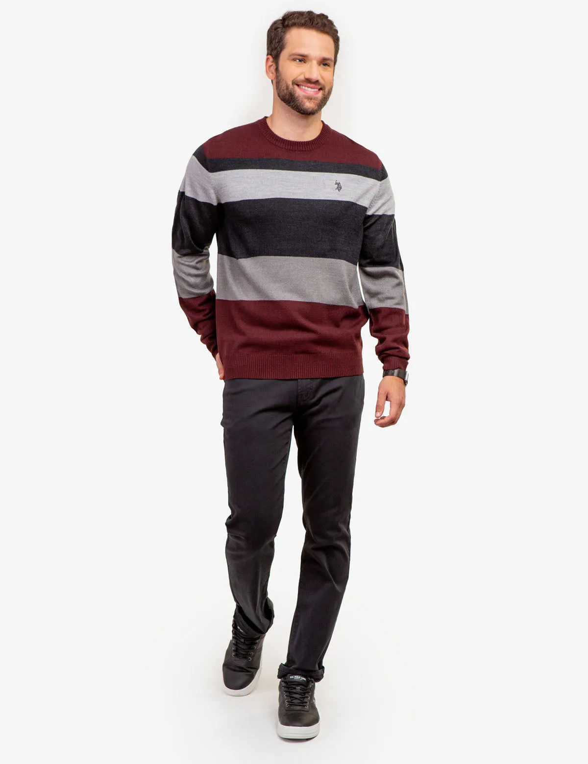 SOFT LARGE STRIPE CREW NECK SWEATER sold by U.S. Polo Assn. product image thumbnail 2